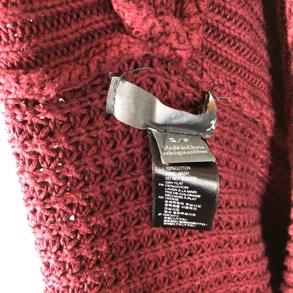 Forever 21 Burgandy Maroon Shawl Open Cardigan S - Picture 4 of 4